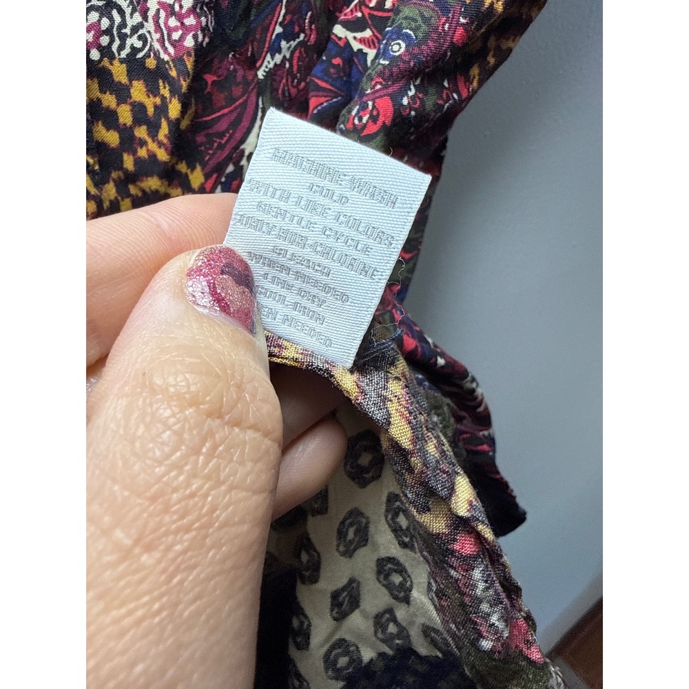 Intro Patchwork Paisley Rayon Button Up Shirt Mul… - image 5